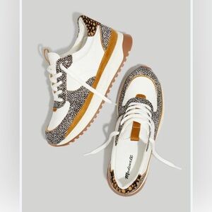 Madewell White and Brown Patterned Sneakers